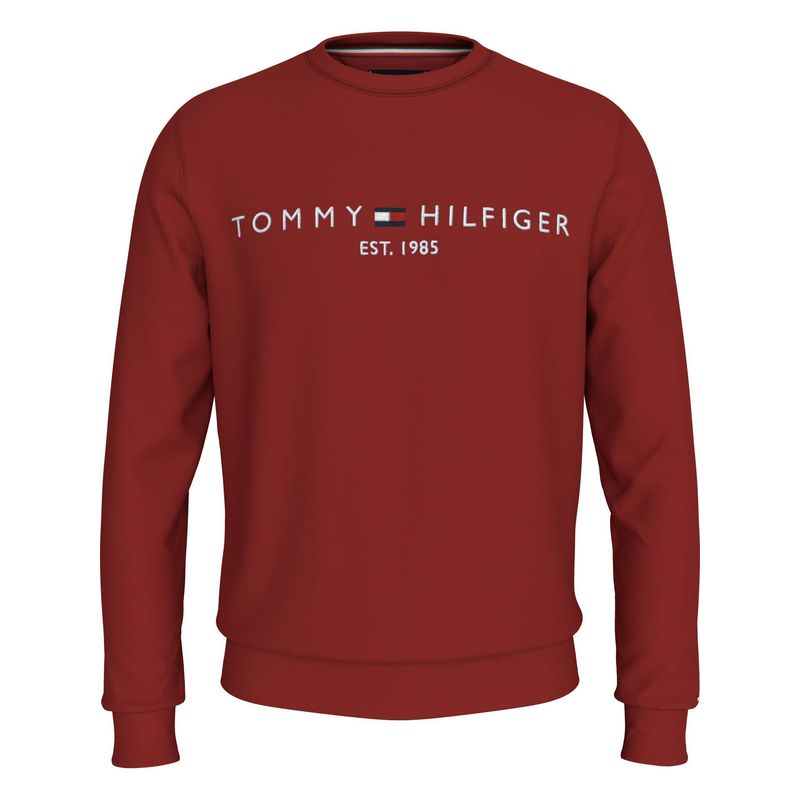 TOMMY HILFIGER - Saco rojo de cuello redondo con logo gráfico Tommy Hilfiger