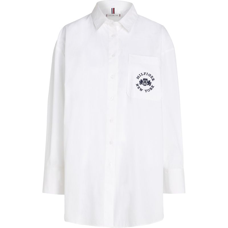 TOMMY HILFIGER - Camisa blanca oversize varsity Tommy Hilfiger