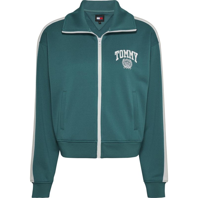TOMMY HILFIGER - Saco Verde Deportivo Varsity Para Mujer Tommy Jeans