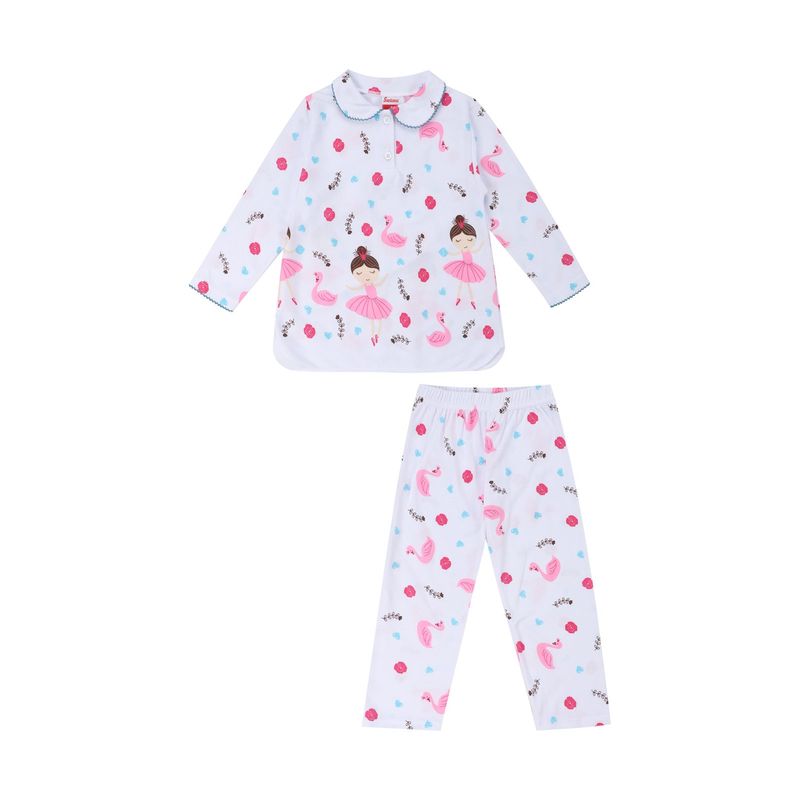 SANTANA - Pijama Niña Cenefa Magenta