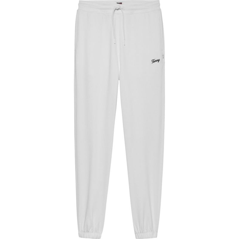 TOMMY HILFIGER - Jogger blanco relaxed con inscripción Tommy Jeans