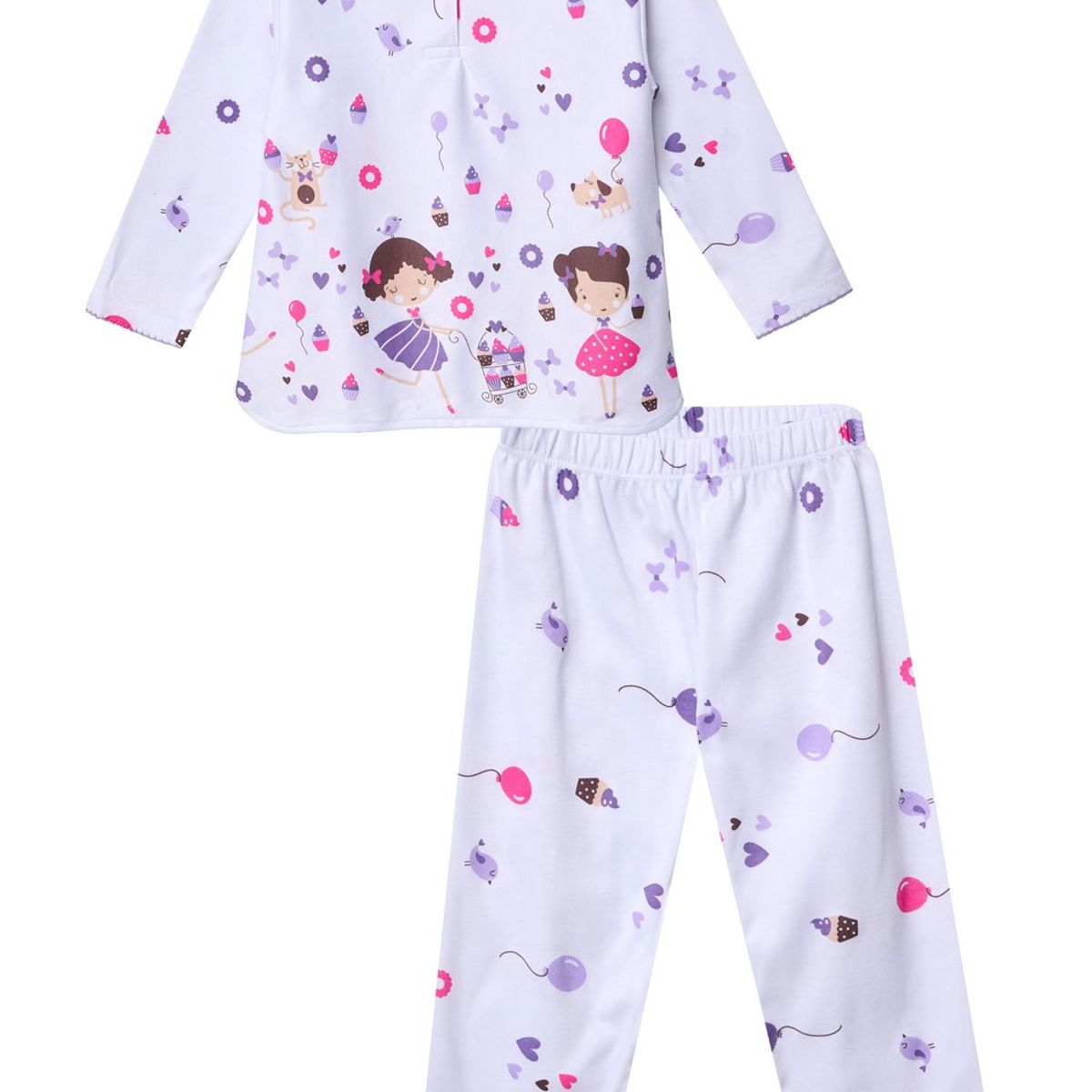 SANTANA - Pijama Niña Cenefa Lavanda