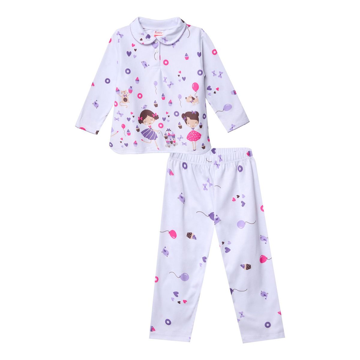 SANTANA - Pijama Niña Cenefa Lavanda