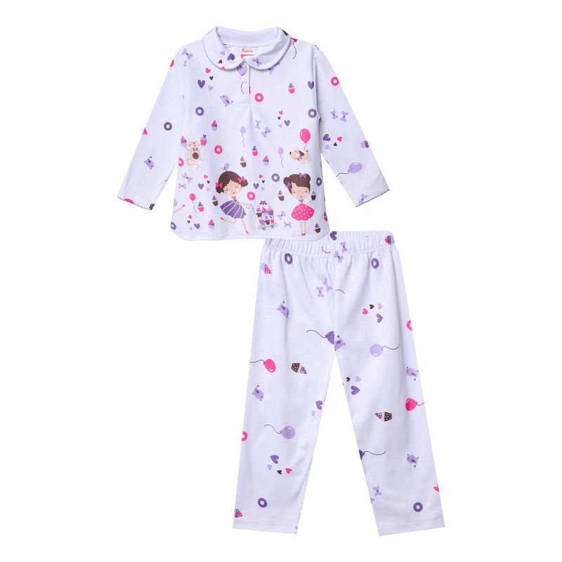 SANTANA - Pijama Niña Cenefa Lavanda