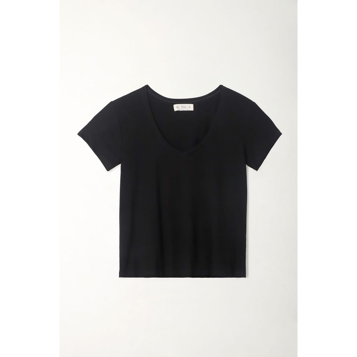 TENNIS - Camiseta negra cuello V para mujer