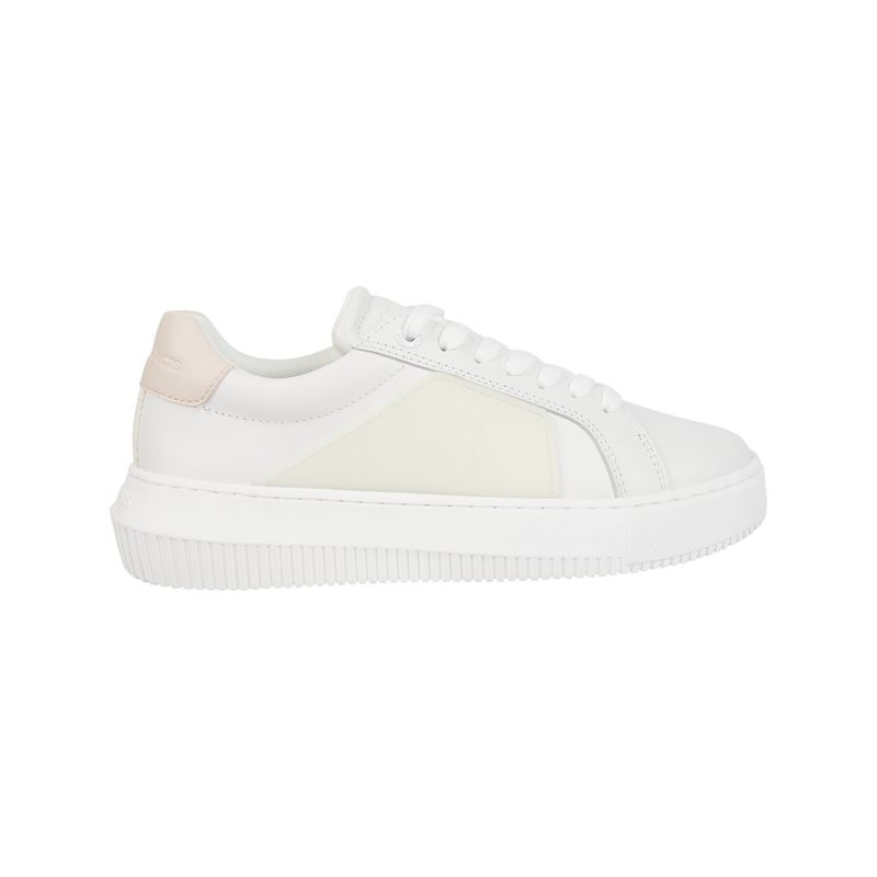 CALVIN KLEIN - Tenis blanco chunky cupsole frosted Calvin Klein