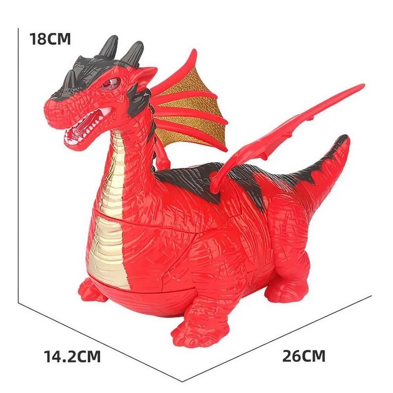 GENERICO - Robot Transformers Dragon Dinosaurio Robot Luces + Bateria