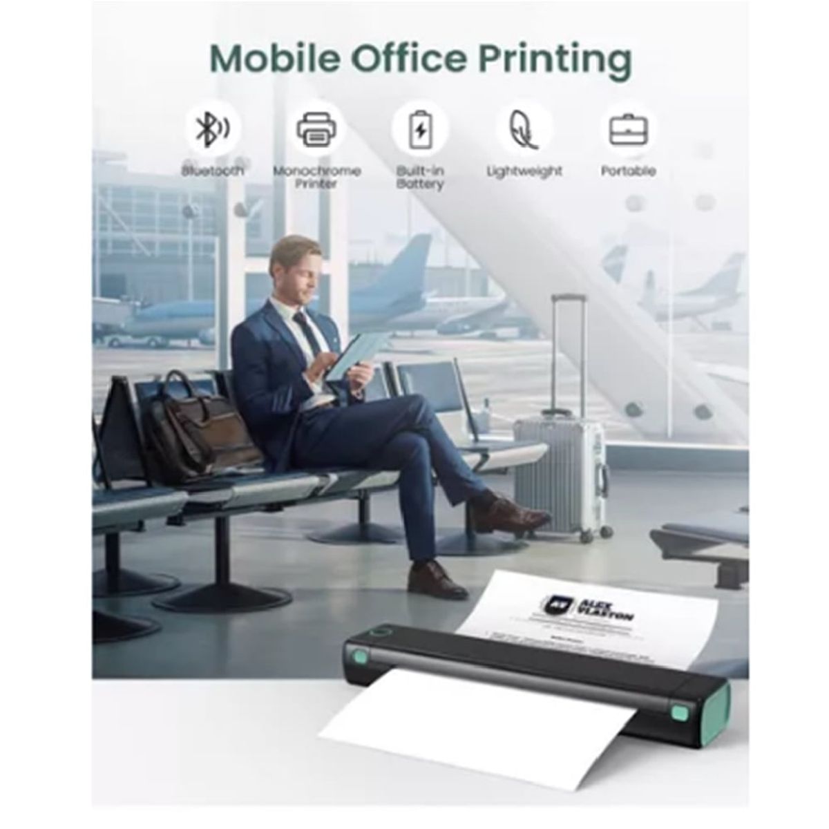 GENERICO - Impresora Portatil Termica Inalambrica Bluetooth