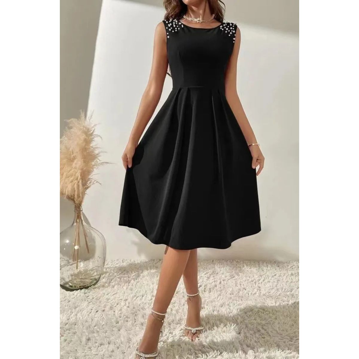 NEGRELI - VESTIDO CON PERLAS NEGRELI REF-3073