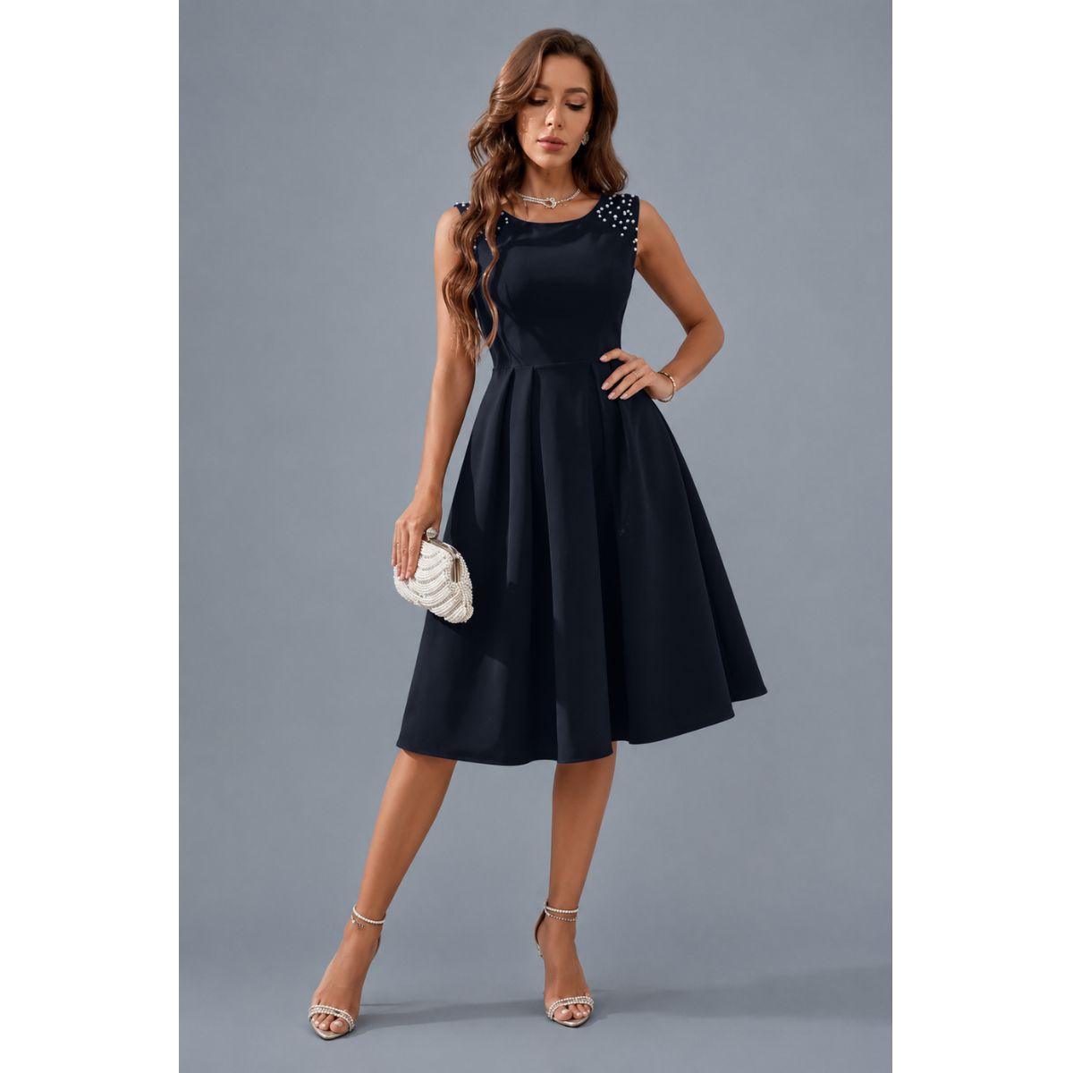 NEGRELI - VESTIDO CON PERLAS NEGRELI REF-3073