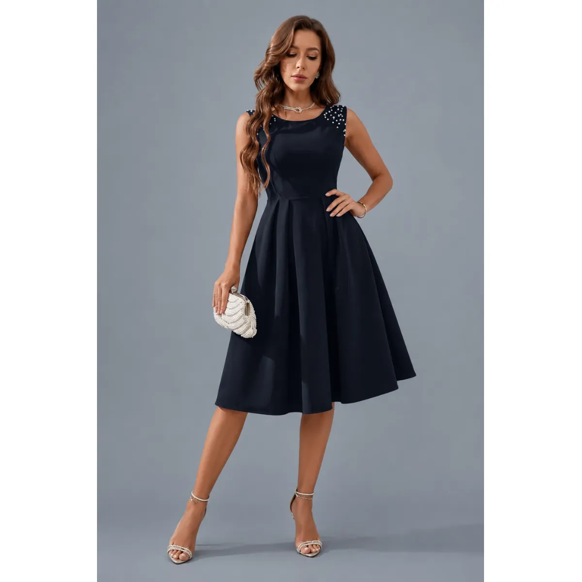 NEGRELI - VESTIDO CON PERLAS NEGRELI REF-3073