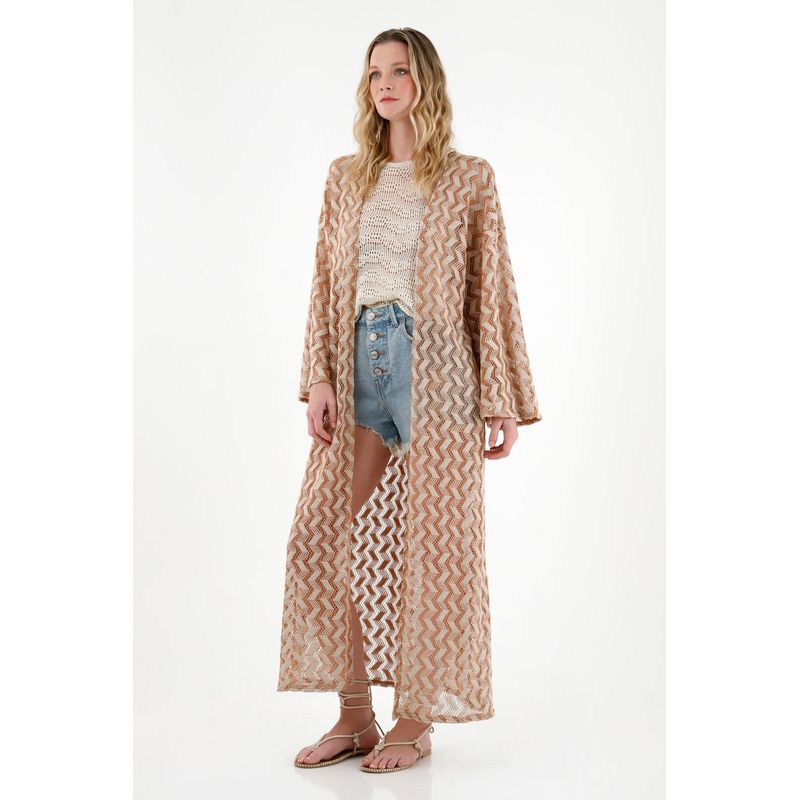 TENNIS - Kimono naranja tejido para mujer