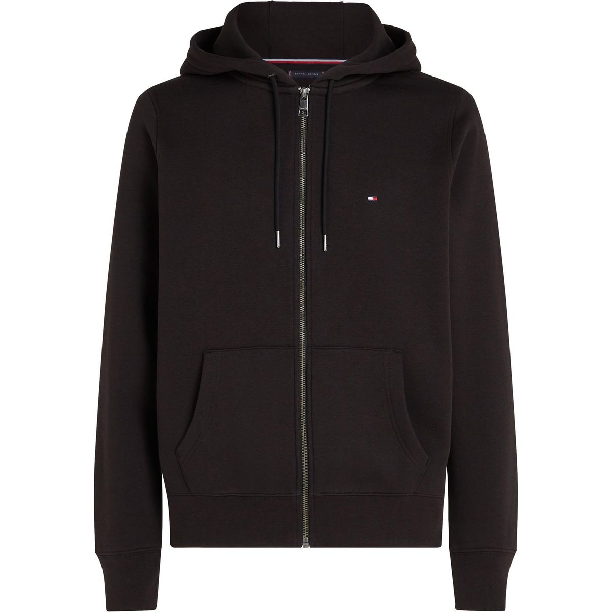TOMMY HILFIGER - Saco negro con gorro y cierre de cremallera Tommy Hilfiger
