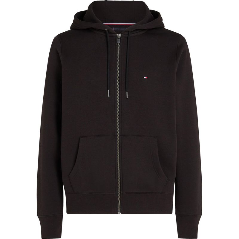 TOMMY HILFIGER - Saco negro con gorro y cierre de cremallera Tommy Hilfiger