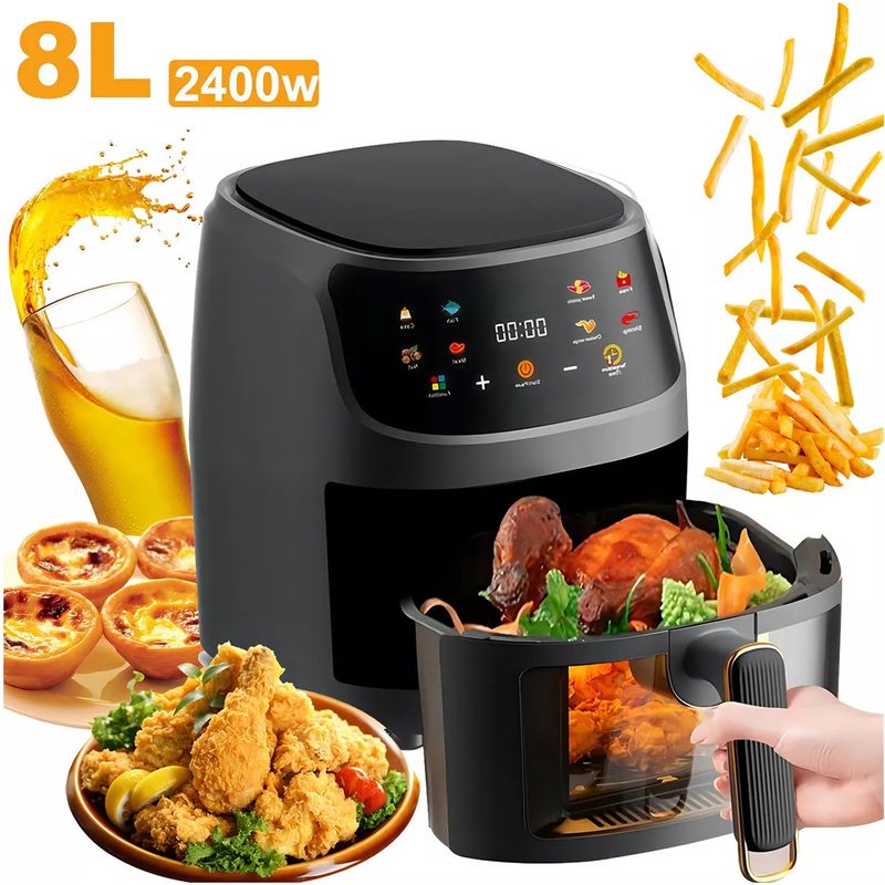 ONE PIXEL - Freidora De Aire Air Fryer 8LTS Pantalla Táctil Sin Aceite