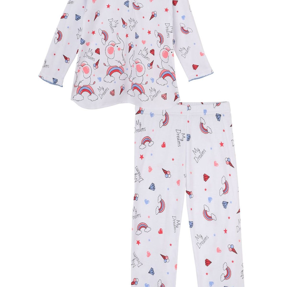 SANTANA - Pijama Niña Cenefa Hortensia