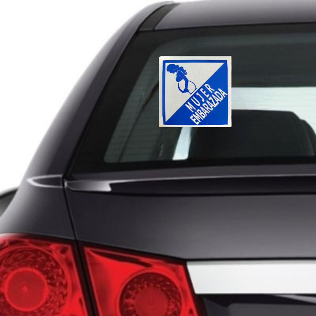 GENERICO - Stickers Adhesivos Señal Mujer Embarazada para Carro x 2 und