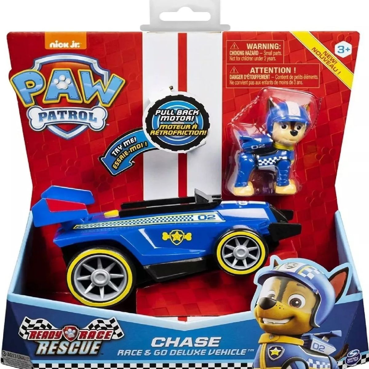 SPIN MASTER - Paw Patrol Vehículo Deluxe Chase Patrulla Canina Sonidos