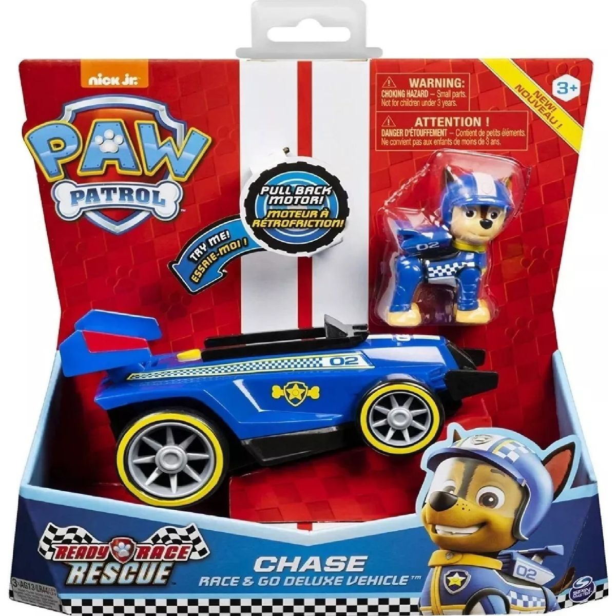 SPIN MASTER - Paw Patrol Vehículo Deluxe Chase Patrulla Canina Sonidos