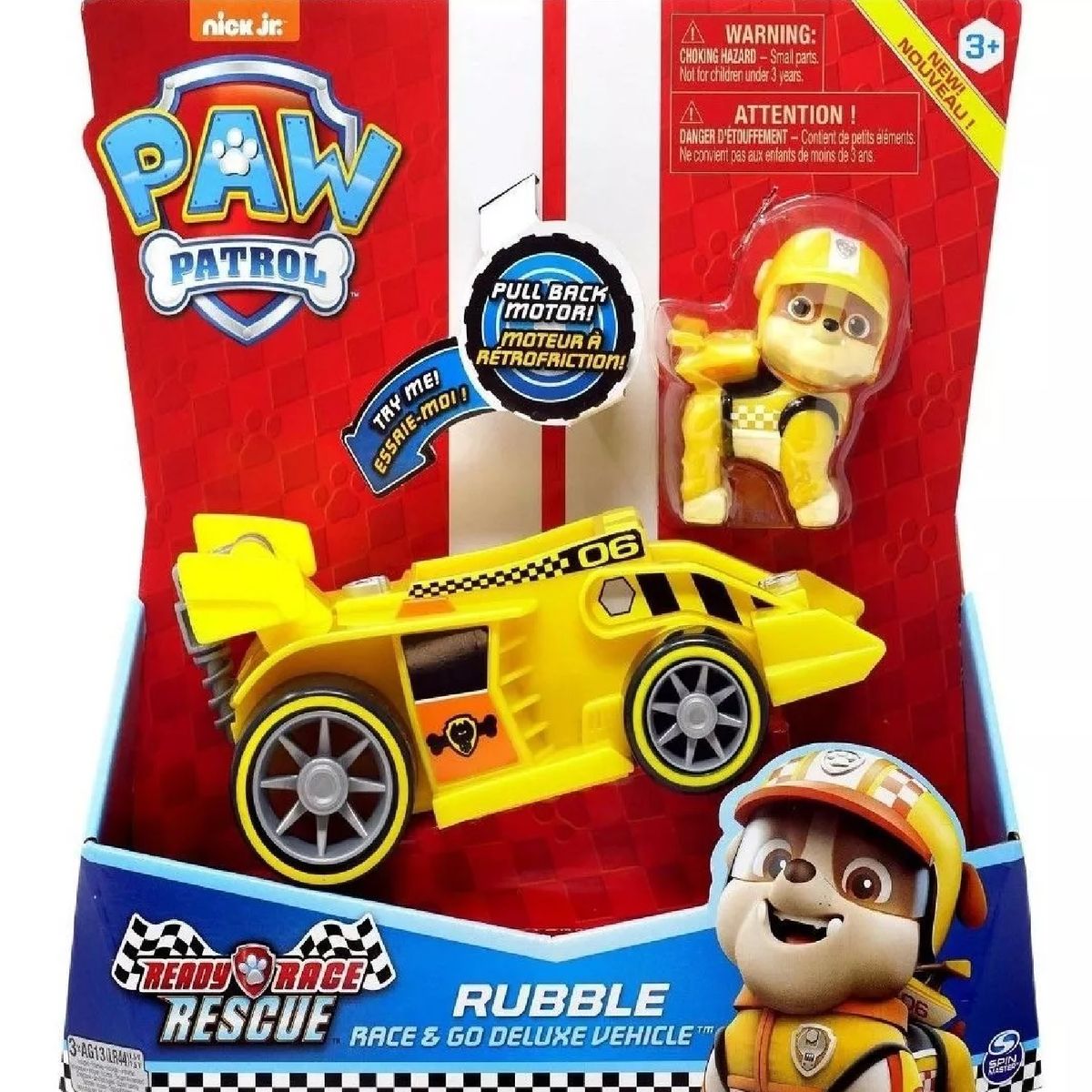 SPIN MASTER - Paw Patrol Vehículo Deluxe Rubble Patrulla Canina Sonidos
