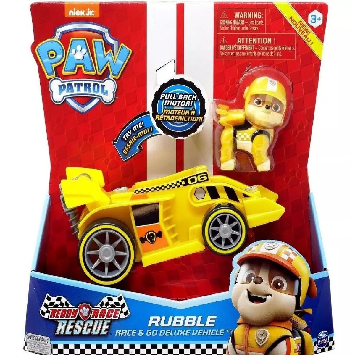 SPIN MASTER - Paw Patrol Vehículo Deluxe Rubble Patrulla Canina Sonidos