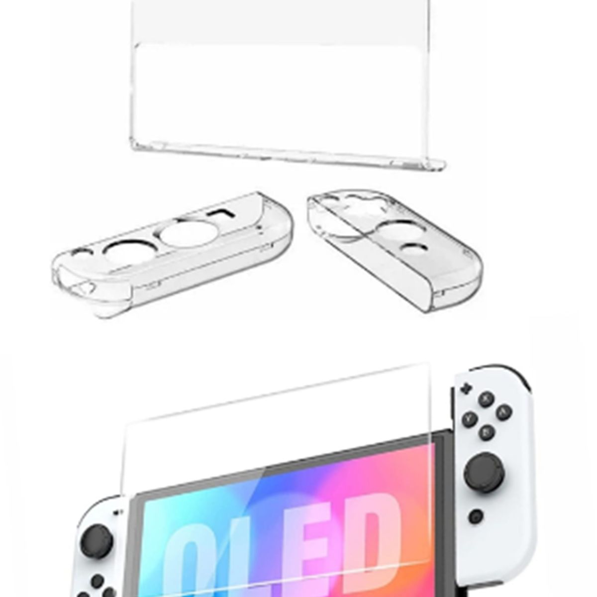 AMERICAN GENERICS - carcasa acrilico protector y vidrio compatible con N switch oled.