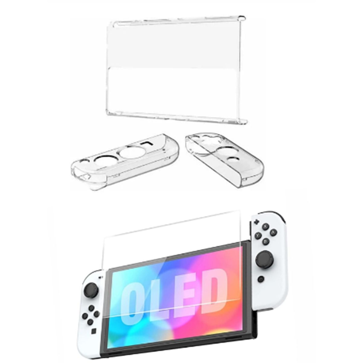 AMERICAN GENERICS - carcasa acrilico protector y vidrio compatible con N switch oled.