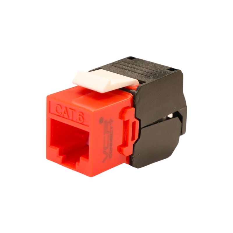 VCP - JACK RJ45 Cat 6 UTP VCP rojo ponchado sin herramienta