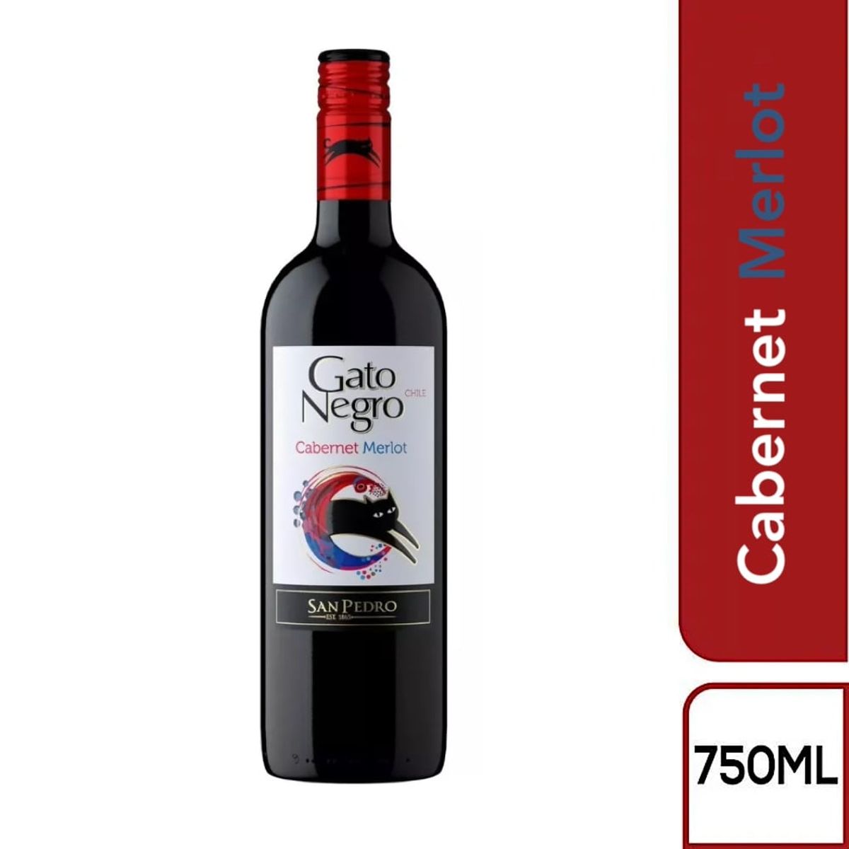 NACIONAL - Vino Chileno Gato Negro Cabernet-Merlot 750ml