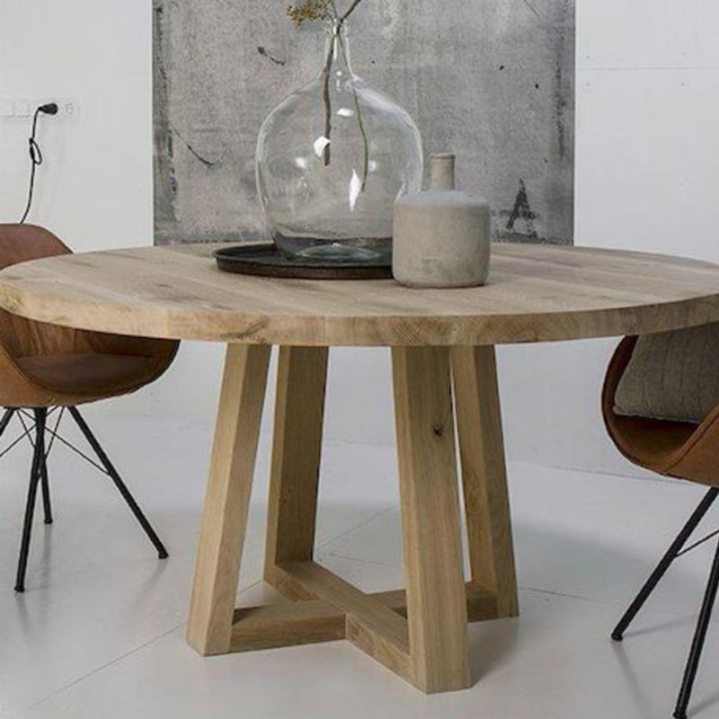 22 GRADOS DECORACION - Mesa comedor Margot Diámetro 140cm Roble