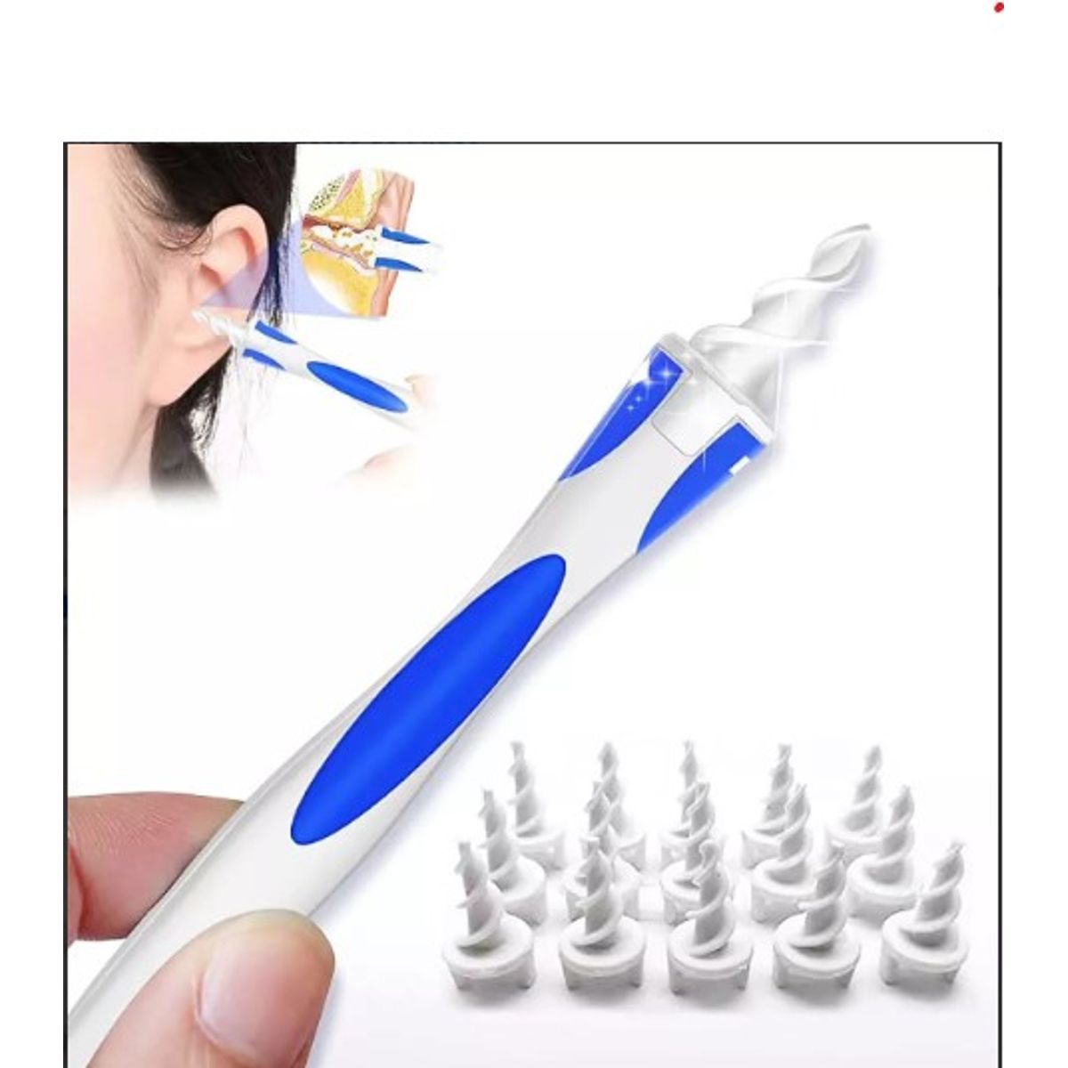 GENERICO - Limpiador De Oídos Kit Limpieza X16 Copitos Espiral Silicona