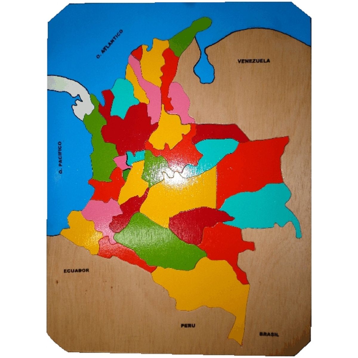 MAFEGO - Rompecabezas Mapa De Colombia Madera Mafego