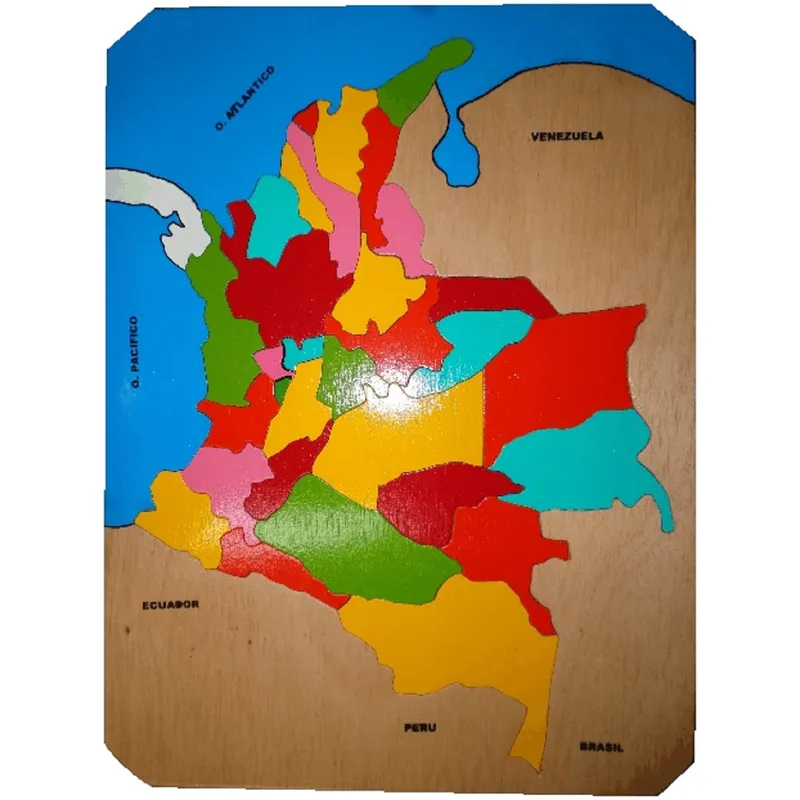 MAFEGO - Rompecabezas Mapa De Colombia Madera Mafego