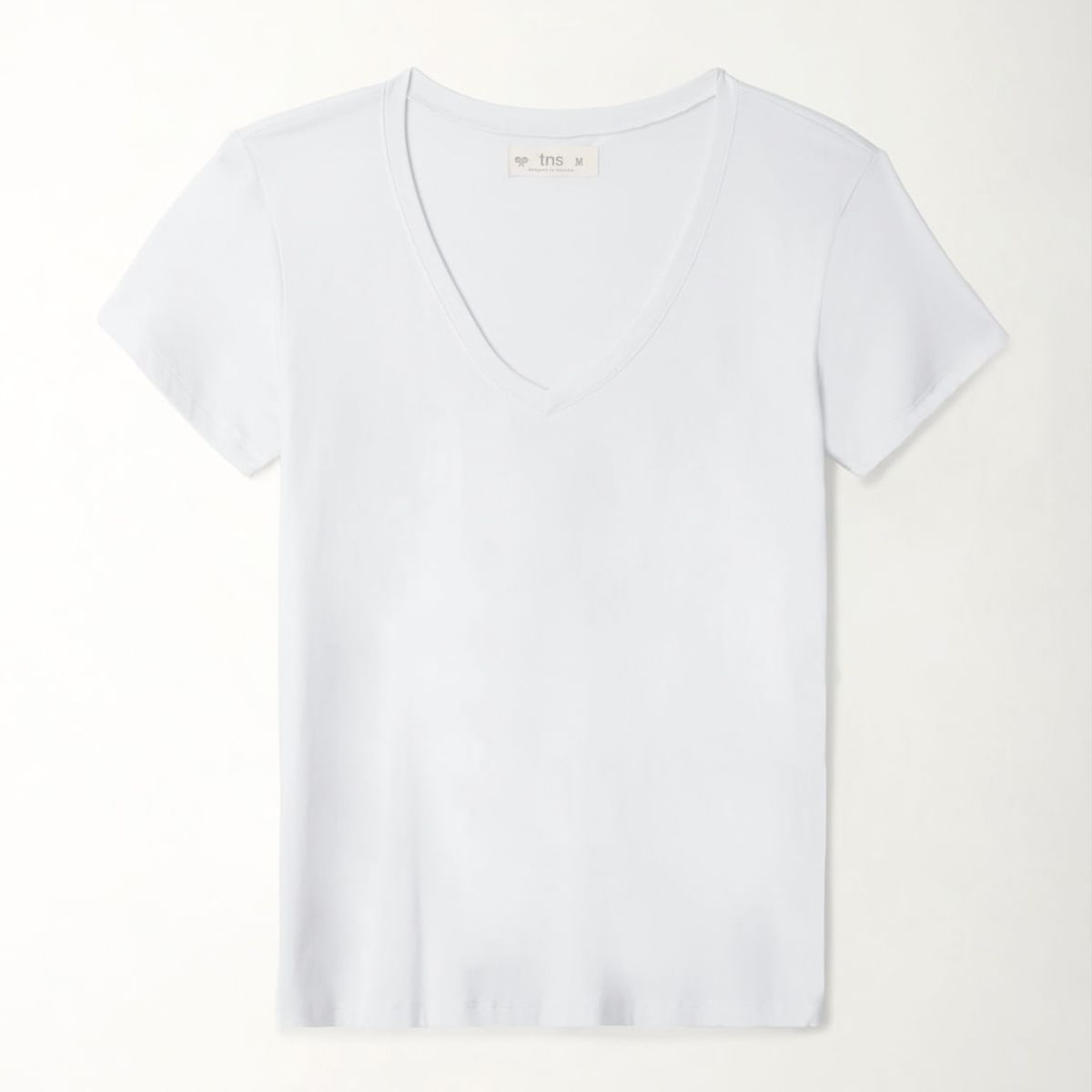 TENNIS - Camiseta blanca cuello V para mujer