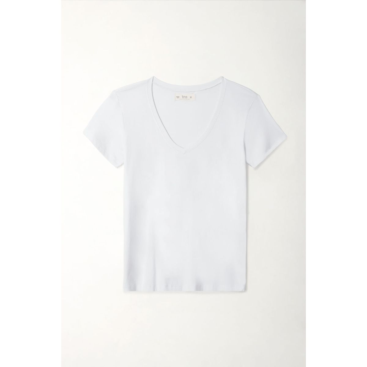 TENNIS - Camiseta blanca cuello V para mujer