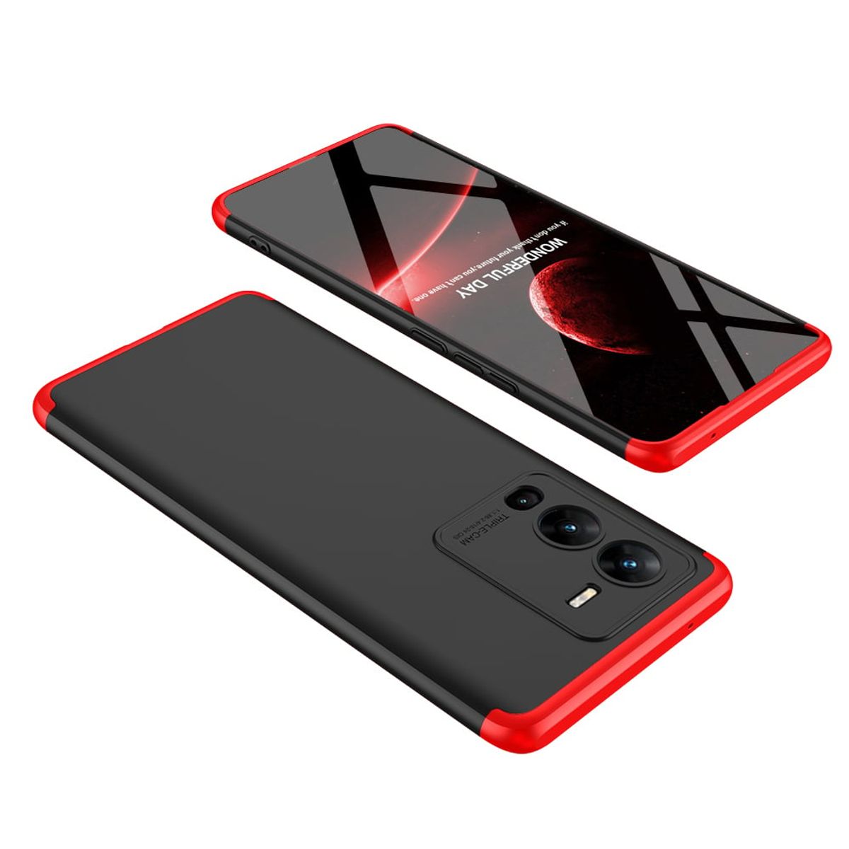 GENERICO - Funda Carcasa Estuche Protector Para Vivo V25 PRO Negro con Rojo