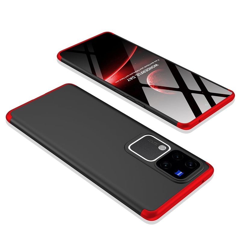 GENERICO - Funda Carcasa Estuche Protector Para Vivo V30 - V30 Pro Negro Rojo