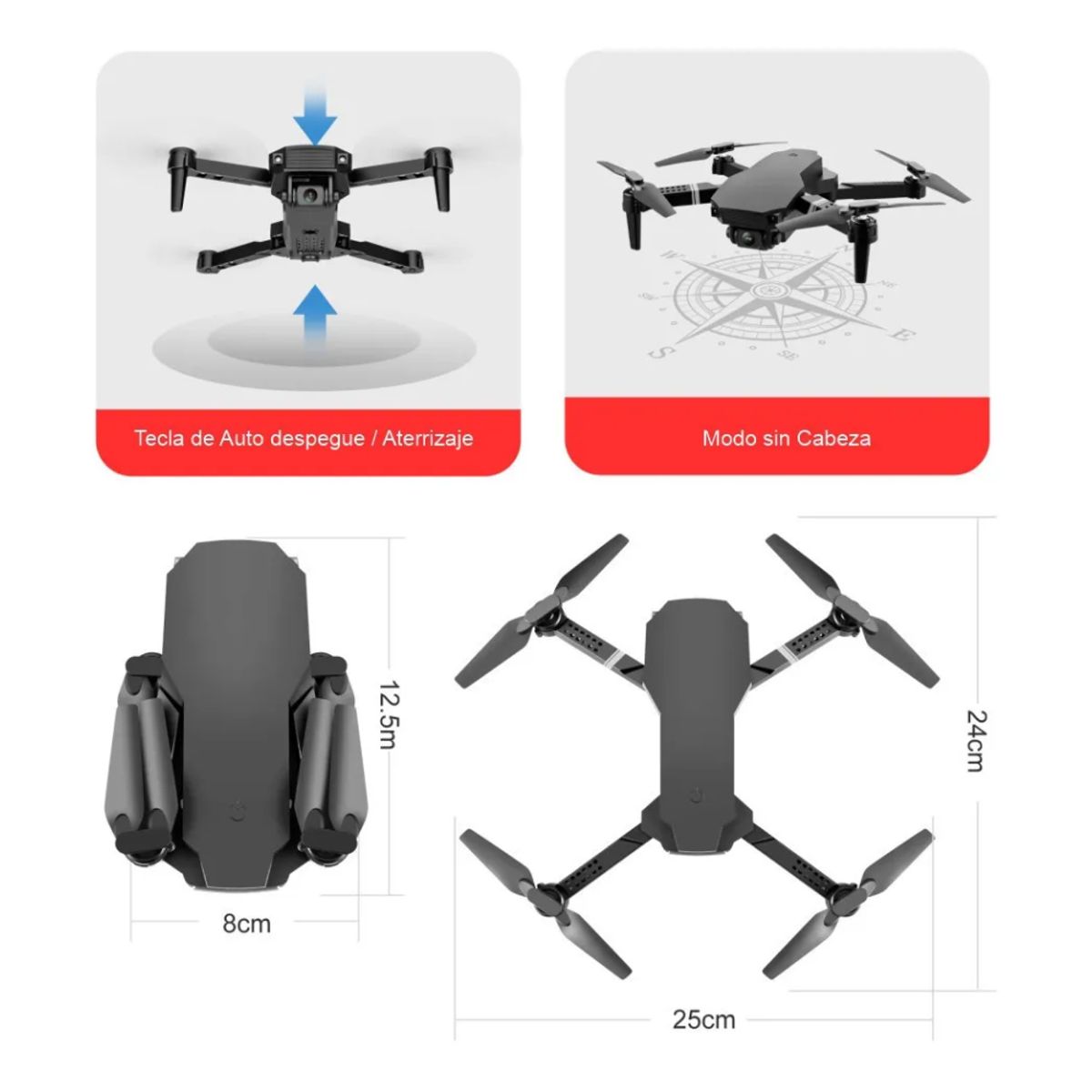 GENERICO - Drone Mini Cámara 1080p Estuche Control Remoto Wifi Luz Led