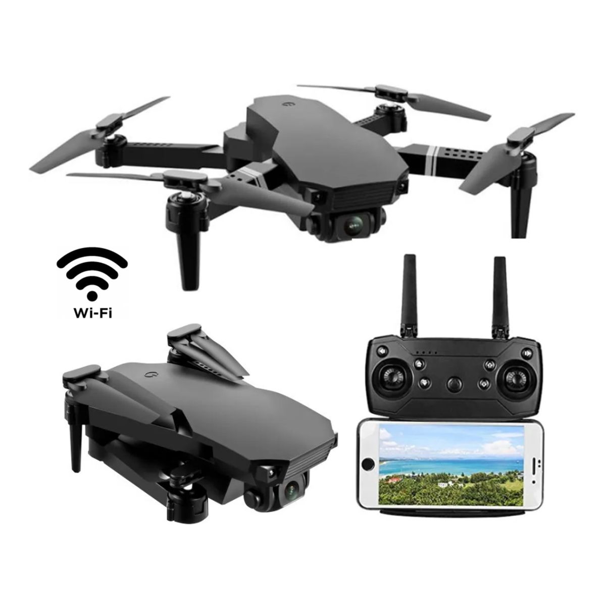GENERICO - Drone Mini Cámara 1080p Estuche Control Remoto Wifi Luz Led