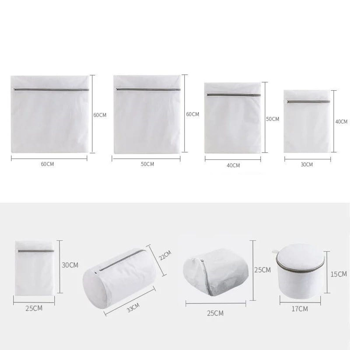 GENERICO - Set X8 Bolsas Malla Fina Para Lavar Ropa Delicada