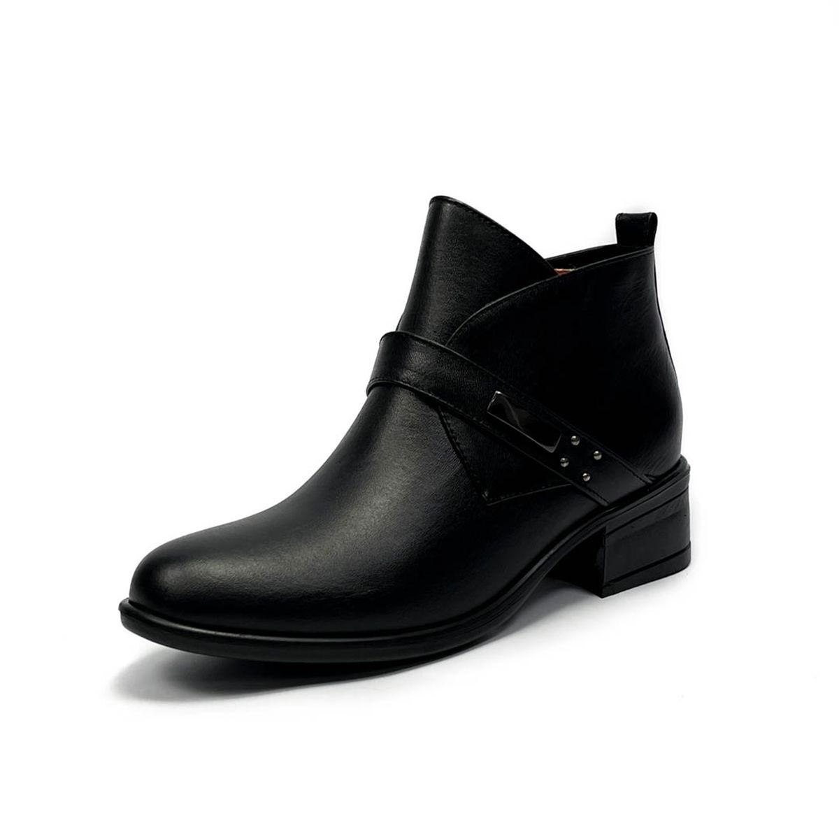 BALLERINA - Botín Cuero Para Mujer Negro Ballerinas Nara