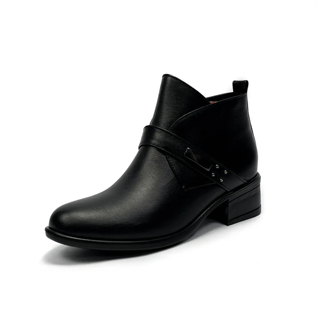 BALLERINA - Botín Cuero Para Mujer Negro Ballerinas Nara