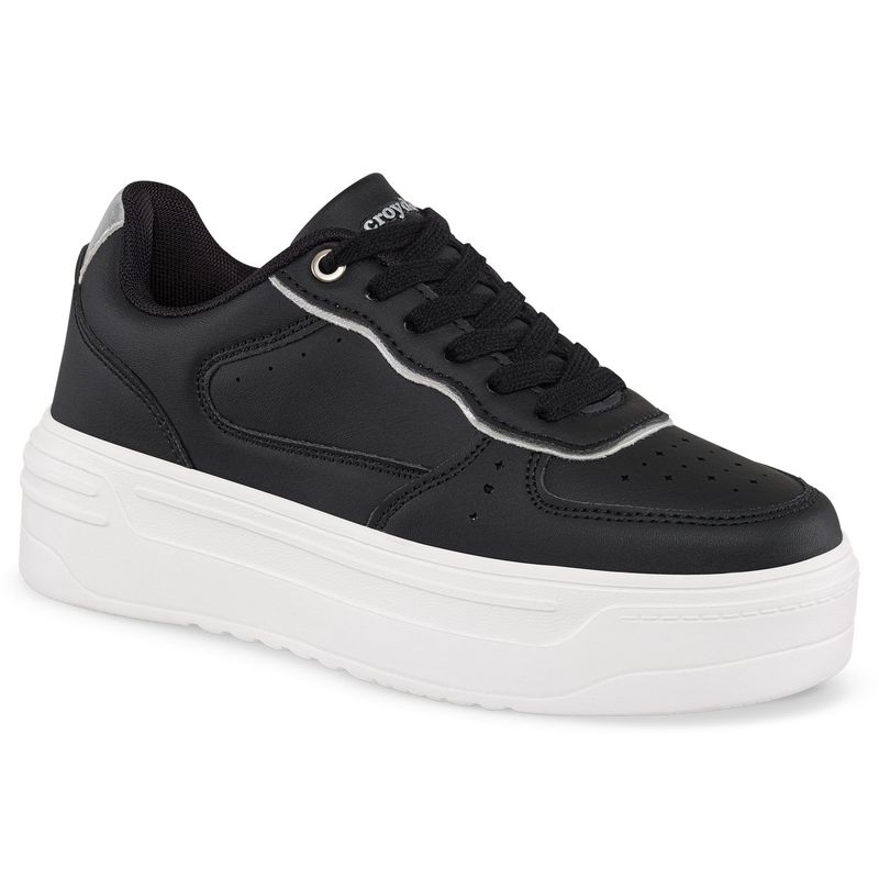 CROYDON - Tenis Tanna Negro-Plata para Mujer Croydon