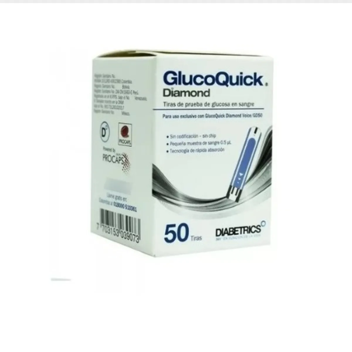 GLUCOQUICK - 50 Tirillas Glucoquick Gd50 Diamond Prueba De Glucosa Sangre
