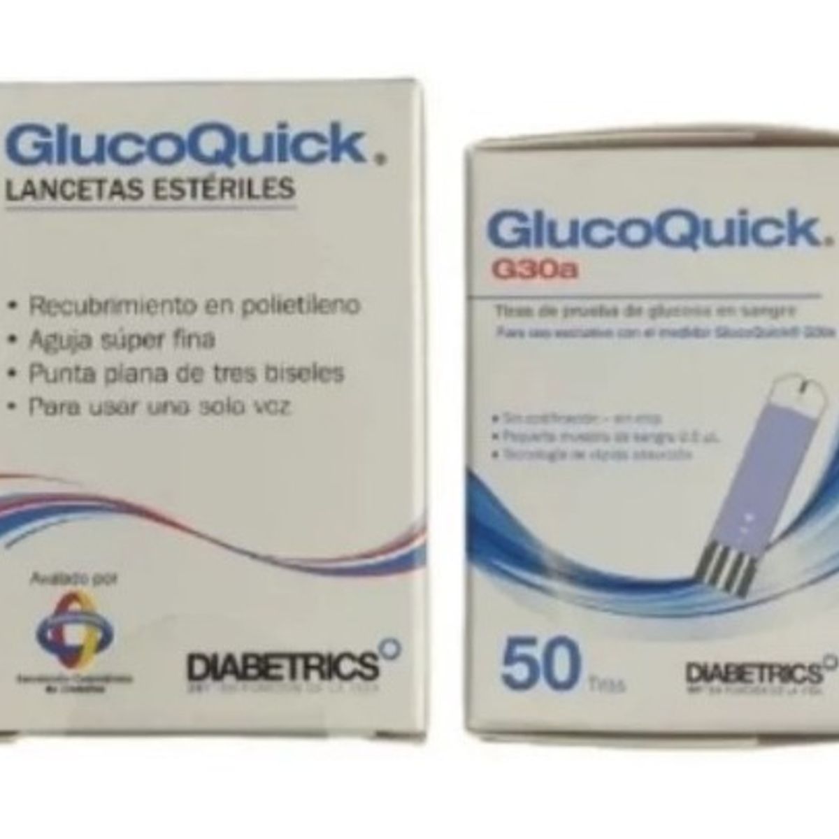 GLUCOQUICK - Combo 50 Tirillas + 50 Lancetas Glucoquick G30A