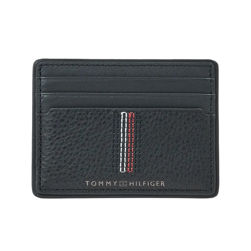 TOMMY HILFIGER - Tarjetero Azul de Cuero Para Hombre Tommy Hilfiger