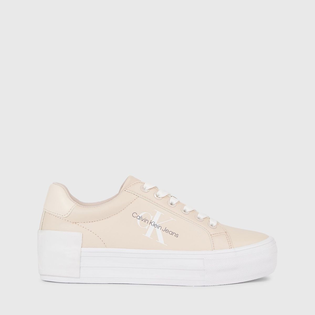 CALVIN KLEIN - Tenis rosado con plataforma vulcanizado de cuero Calvin Klein