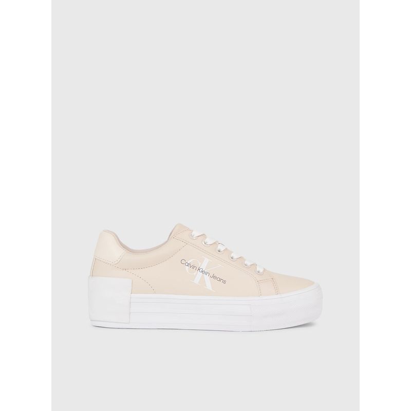 CALVIN KLEIN - Tenis rosado con plataforma vulcanizado de cuero Calvin Klein