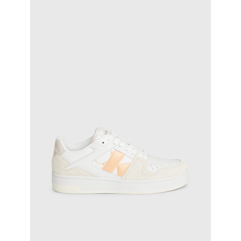 CALVIN KLEIN - Tenis blanco basket cupsole Calvin Klein