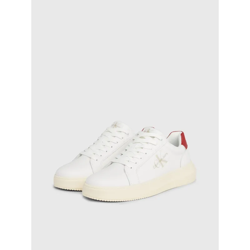 CALVIN KLEIN - Tenis blanco blanco de cuero robusto Calvin Klein